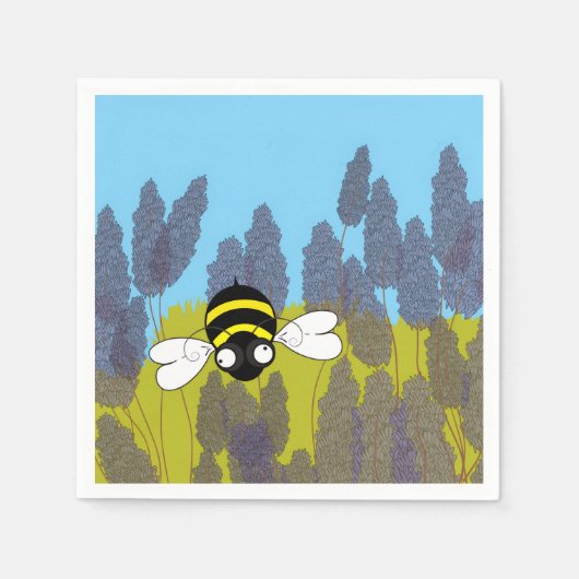 ラベンダーのコクテールナプキン スタンダードカクテルナプキン (正面)