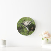 ラベンダーのサンダイヤル ラウンド壁時計 (ホーム)