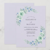ラベンダーのシルクのような春の結婚式 招待状 (正面/裏面)