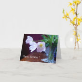 ラベンダーのチューリップのバースデー・カード カード (黄色い花)