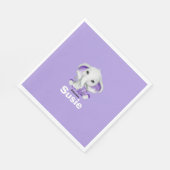ラベンダーのテディベア付き象紙ナプキン スタンダードランチョンナプキン (角)