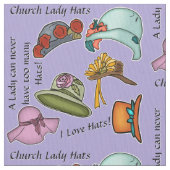 ラベンダーのハーブのHats教会女性 ファブリック (クローズアップ)