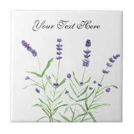 ラベンダーのハーブ植物の花パープルシック タイル