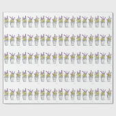 ラベンダーのハーブ水の色エレガント紫の花 ラッピングペーパー (フラット)