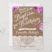 ラベンダーのバプテスマと最初の誕生日招待状 招待状 (正面)