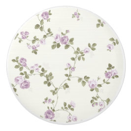 ラベンダーのバラのぼろぼろのドレッサーの引出しのノブの引き セラミックノブ