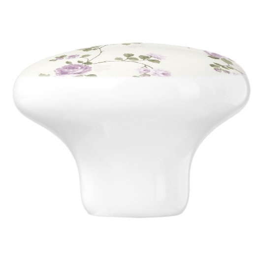 ラベンダーのバラのぼろぼろのドレッサーの引出しのノブの引き セラミックノブ (側面)