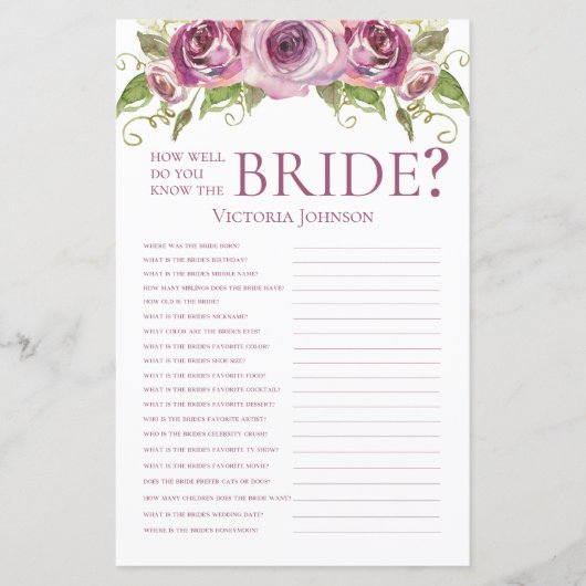 ラベンダーのバラ花嫁をどれくらい知ってる？ (正面)