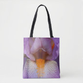 ラベンダーのヒゲのあるアヤメの花の花弁 トートバッグ (正面)