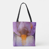 ラベンダーのヒゲのあるアヤメの花の花弁 トートバッグ (裏面)