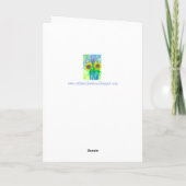 ラベンダーのヒマワリの花束のハッピーバースデー カード (裏面)