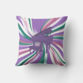 ラベンダーのピアノおよび音符の装飾用クッション クッション (裏面)