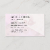 ラベンダーのピンクの大理石の幾何学的な美容師 名刺 (裏面)