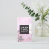 ラベンダーのピンクの大理石の幾何学的な美容師 名刺 (スタンド正面)