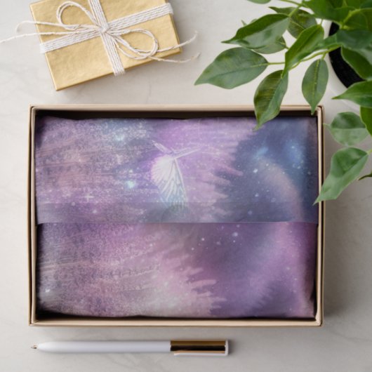 ラベンダーのファンタジーガールと馬のデコパージュ 薄葉紙 (ギフト)