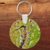 ラベンダーのフラワードラゴンフライ キーホルダー (正面)