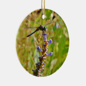 ラベンダーのフラワードラゴンフライ セラミックオーナメント (右)