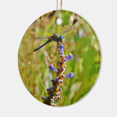 ラベンダーのフラワードラゴンフライ セラミックオーナメント (左)