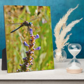 ラベンダーのフラワードラゴンフライ フォトプラーク (側面)