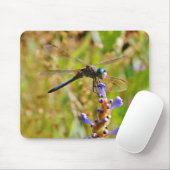 ラベンダーのフラワードラゴンフライ マウスパッド (マウス)