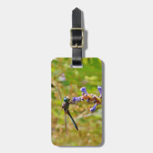 ラベンダーのフラワードラゴンフライ ラゲッジタグ (正面縦)