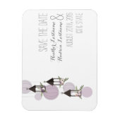 ラベンダーのフローラランタンは日付を保存 マグネット (縦)