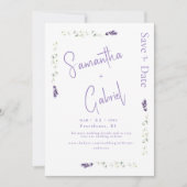 ラベンダーのフローラ写真の保存日付 セーブザデート (正面)