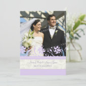 ラベンダーのフローラ写真の落書き発表カード 案内状 (スタンド正面)