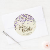 ラベンダーのフローラ愛と感謝してい好意ステッカー ラウンドシール (封筒)