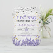 ラベンダーのブライダルシャワーの招待のホワイトゴールド 招待状 (スタンド正面)