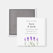 ラベンダーのブランチ日付の保存 マグネット (正面/裏面)