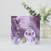 ラベンダーのベビーシャワー 女の子 プリンセス カレッジ 招待状 (スタンド正面)