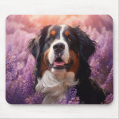 ラベンダーのベルネーズマウンテンドッグ マウスパッド (正面)