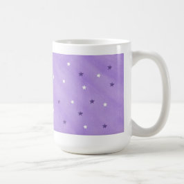ラベンダーのマグの紫色および白い星 コーヒーマグカップ