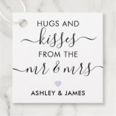 ラベンダーのミスター・アンド・ミセス・ラベルの抱擁とキス フェイバータグ (正面)