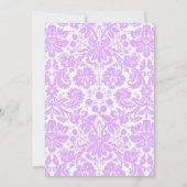 ラベンダーのモノグラムのダマスク織のブライダルシャワー招待状 招待状 (裏面)