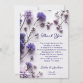 ラベンダーのヤマ結婚ノフラワーの写真 サンキューカード (正面)