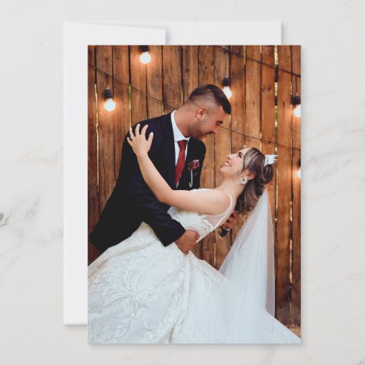 ラベンダーのヤマ結婚ノフラワーの写真 サンキューカード (裏面)