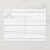 ラベンダーのユーカリの緑の白い結婚木材 インビテーションポストカード (裏面)