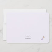 ラベンダーのラッセル音の写真のベビーシャワーの招待状 招待状 (裏面)