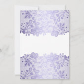 ラベンダーのレースのエレガントなヴィンテージの婚約パーティ 招待状 (裏面)