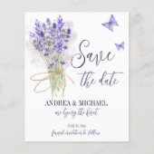 ラベンダーのロマンチックな蝶は日付を保存 (正面)