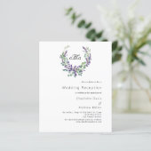 ラベンダーの予算の結婚式のレセプションへの招待 (スタンド正面)