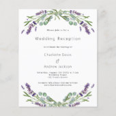 ラベンダーの予算の結婚式のレセプションへの招待 (正面)