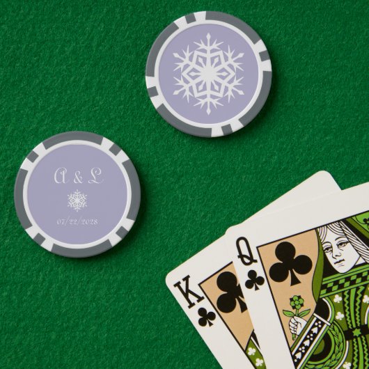 ラベンダーの冬の雪 ポーカーチップ (ポーカーテーブル (ダブル))