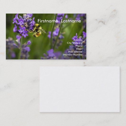 ラベンダーの列 名刺 (正面/裏面)