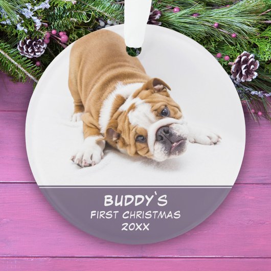 ラベンダーの初子犬クリスマス ペット写真オーナメント オーナメント
