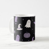 ラベンダーの可愛いハロウィンパターンマグカップ コーヒーマグカップ (正面左)