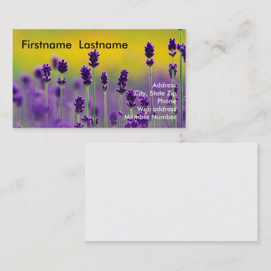 ラベンダーの名刺1 名刺 (正面/裏面)