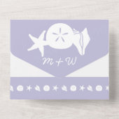 ラベンダーの夏の季節 オールインワン招待状 (裏面)